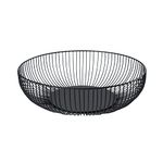 NORHOR Metal Fruit Basket, Iron Wire Fruit Basket, Fruit Bowls, Fruit and Vegetable Storage Basket with Wave Shape Design for Kitchen- Decorative Countertop Centerpiece (Black semicircle)