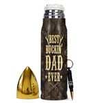 TAMUNBEE Hunting Gifts For Men, Him, Husband - Deer Hunting Stuff - Hunting Gear For Men - Fathers Day, Birthday, Christmas Gifts For Hunter Deer Hunting Bullet Tumbler 17Oz (Best Bucking Dad 17oz)
