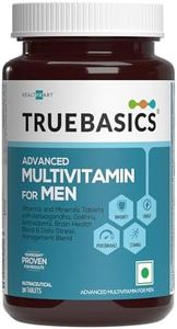 TrueBasics Advanced Multivitamin For Men (30 Tablets) | With Ashwagandha, Gokhru & Kawach, Vitamin D3 and Multiminerals | For Immunity, Energy, Strength & Stamina