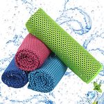 DKINY Cooling Towel 4 Pack 40"x 12" Cooling Towels for Neck, Stay Cool Ice Towel, Sweat Towel for Men Women Youth Yoga Golf Running Hiking Sports Camping Workout Gym Accessories