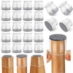 vysane Chair Leg Floor Protectors, Silicone Felt Furniture Leg Pads Caps Covers for Hardwood Floors Clear (Small(Fit 0.9"-1.29"), 4)