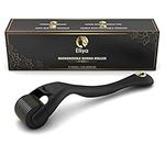 Elliya Derma Roller | Cosmetic Microneedle Roller for Face | 540 0.25mm Titanium Micro Needles | Matte Black Skin Roller with Free Case