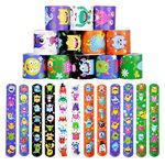 MENGON 24 Pcs Monster Slap Bands Kids Snap Bracelets Party WristBands for Children Party Bag Fillers Cosplay Costume Party Boys Girls Gift