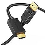 DisplayPort to HDMI Cable, CableCreation DP 1.2 to HDMI Gold Plated Cable 3 Feet, Unidirectional 4K & 3D Audio/Video Converter, 0.915M / Black