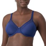 Bali Womens One Smooth U Ultra Light, Underwire T-Shirt Bra, Convertible Straps, in The Navy 2, 36DD