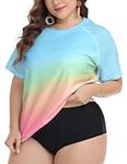 FOREYOND Plus Size Swim Tops for Wo
