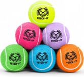 Dog Tennis Balls By Smith’s | 6 Pack | 6.35CM / 2.5” Diameter | 25% Stronger | High Visibility Colours | Tested And Certified | Best For Medium (11KG) to Giant Dogs (45KG)