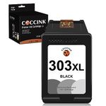 COCCINK 303XL Black Printer Ink Cartridges Replacement for HP 303 XL Black Compatible with Envy Photo 6222 6230 6232 6234 6255 6258 7120 7130 7134 7164 7800 7830 7855 HP TANGO X High Yield