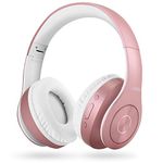 TUINYO Bluetooth Headphones Wireless,Over Ear Stereo Wireless Headset 35H Playtime with deep bass, Soft Memory-Protein Earmuffs, Built-in Mic Wired Mode PC/Cell Phones/TV- Rose Gold (Gold)