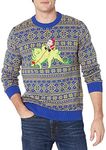 Alex Stevens Men's Stegosaurus Santa Ride Sweater, Green Combo, Large