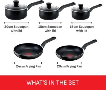 Tefal Essential 5-Piece Cookware Set – Non-Stick Pots and Pans