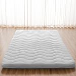 Japanese Floor Mattress, 100% High Density Comfortable Foam, 3.2" Thicken Grey Foldable Mattress Tatami Mat Sleeping Pad, Ideal for Comfort and Support, Kids Floor Lounger Pillow Bed Sofa, Queen