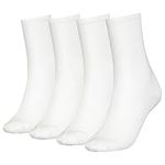 Calvin Klein Socks Women's CK Sock 4P Holiday Pack Mirrored Logo CLSSC, White, One Size