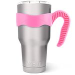 ALIENSX Tumbler Handle for YETI Rambler Cup, Anti Slip Travel Mug Grip Cup Holder for Stainless Steel Tumblers, Yeti, Ozark Trail, Rtic,Sic and More Tumbler Mugs BPA Free (PINK, 30OZ)