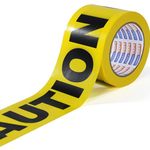 ADHES Hazard Warning Tape Film, Caution Tape Roll Yellow and Black, Warning Film Party Decorations Safety Construction Barricade Tape 3" x 300ft