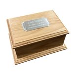 Rutherfords Gifts Personalised Deluxe 22cm Solid Oak Pet Or Partial Adult Memorial Ashes Urn Cremation Casket