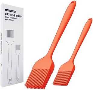 Alljewelrysupplies Silicone Basting Brush Set of Two Heat Resistant Long Handle Pastry Brush for Grilling, Baking, BBQ and Cooking (Orange)