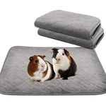 RANYPET 2 Packs Guinea Pig Fleece Cage Liners - Waterproof Reusable and Anti Slip Guinea Pig Bedding Super Absorbent Pee Pad for Small Animals L