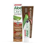 Aloe Dent Coconut Oil Toothpaste Fluoride Free , Natural Action, Vegan, Cruelty Free , SLS Free, Triple Action , Healthy Gums , 100 ml