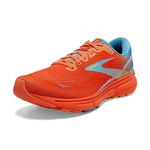 Brooks Men's Ghost 15 Neutral Running Shoe, Orange/Blue/Yellow, 10, 44 EU