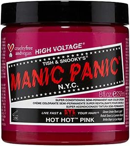 Manic Panic Hot Hot Pink Hair Dye – Classic High Voltage - Semi Permanent Hair Color - Medium Pink Shade - Glows in Blacklight – For Dark & Light Hair - Vegan, PPD & Ammonia Free 8oz