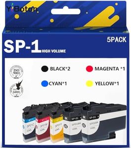 YiBoton SP-1 SP01 Sublimation Ink Cartridges (5-Pack) SP01BKS SP01CS SP01MS SP01YS Ink Compatible with Br0ther Thermo Sublimation SP-1 Printers,110ML