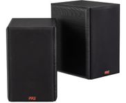 Pyle Bookshelf Speakers Passive Hi-Fi – 13cm Stereo Speakers with Wall Mount Brackets, 200W Max Power, RCA Input, Paper Cone Woofer, Soft Dome Tweeter, For Turntables, Vinyl, DJ & Home Audio, Black