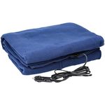 Stalwart 12 Volt Blue Plaid Electric Blanket for Automobile