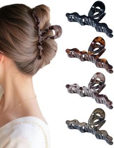 HOKEMP 4 Pack Large Claw Clips for Women Thick Hair - 5.12 Inch Hair Claw Clips Non-slip Strong Spring Hair Clips for Long Curly Hair (Color 3)