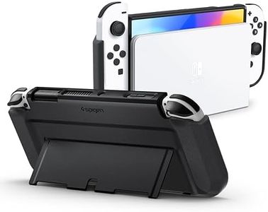 Spigen Thin Fit Designed for Nintendo Switch OLED Model 7 Inch and Joy-Con Controller Dockable Case with Kickstand Protective Case - Black