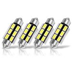 SUMOZO Autobulbs Festoon C5W Led Bulbs 39mm 6000K Xenon White Light 6-SMD 5730 for Car Interior Light Dome License Number Plate Side Door Map Lamps Pack of 4 (39mm)