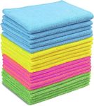 Microfibre Cloth | Microfibre Window Cleaning Cloth, Microfiber Cleaning Cloth 30cm x 40cm, 20 Pack, Car Microfibre Cleaning Cloths, (Multi)