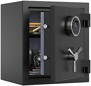 RPNB Deluxe Biometric Fireproof Safe Box,Digital Fingerprint Fireproof Waterproof Safe with Touch Screen,Removable Shelf and 3 Spoke Safe Handle,Home Safe for Cash Documents Jewelry,0.84 Cubic Feet