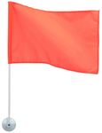 Seachoice Heavy-Duty Marine-Grade Nylon Orange Ski Flag w/ 24-in. Pole, 12 in. X 18 in.