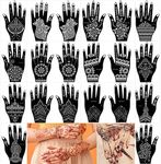 Xmsir 20 Sheets Henna Tattoo Kit Stencil for Hand, Reusable Temporary Airbrush Tattoo Stencils Arabian Tattoo Stickers for Body Paint Art (20Pcs-1)