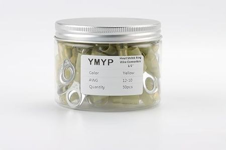 YMYP Heat Shrink Ring Wire Connectors Yellow 12-10 AWG Ring Terminals