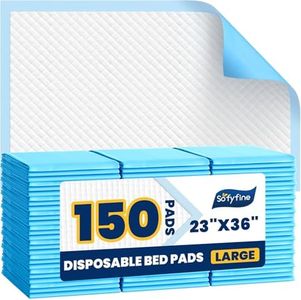SOFYFINE 150 Count Chucks Pads Disposable 23"x36", Leakproof Adults Incontinence Bed Pads, Waterproof Underpads for Elderly, Extra Large Puppy Pee Pad, Baby Changing Liner