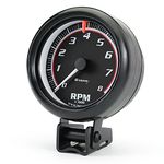 Equus 6088 Black Tachometer - Measures 3 3/8-Inches