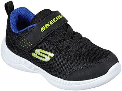 Skechers Boy's Stepz 2.0-Mini Wanderer Sneakers, Black/Blue/Lime, US 8