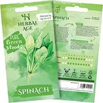 HERBAL AGE Spinach Seeds Plants, Grow Your Own Herb Garden Kit, 200 Seed Box, Salad Herbs Seeds for Planting UK, Veg Plant Gardening Gift for Men, Women, Kids, Seeds to Plant Outdoor & Indoor