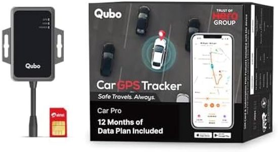 Qubo Wired Car GPS Tracker from Hero Group (Remote Engine Cut-Off) | Live Tracking + Engine ON-Off Alerts | Anti-Theft, Towing & Accident Alerts | Installation Support | Car Pro | 12 Months SIM Data |