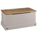 Corona Grey Storage Chest Ottoman Solid Wood Mexican Toy Chest Bedding Blanket Box