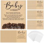 Fumete 100 Sets Baby Shower Seed Packet Favors Plastic Self Adhesive Bags Wildflower Baby in Bloom Kraft Seed Organizer Storage Bag for or Baby Shower Party Gift Favors, No Seeds (Classic)