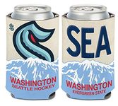 WinCraft NHL Seattle Kraken Logo/Mountain Can Cooler 1-Pack 12 oz. (Foldable, 2-Sided Design)