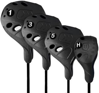 PGM Golf Club Covers, 4pcs Drivers Fairway Woods Hybrid Golf Head Covers with Number, Fit Oversized Right Handed Brands, Easy on Off, Washable (Black 4pcs Set)