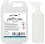 Lucemill 70% Rubbing alcohol | 5 Litre | Super Strength IPA Surface Sanitiser | 70% Isopropyl Alcohol | Clear Liquid | Comes with Empty Spray Bottle
