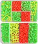 Easy Catch ® 1000pcs/box Hard Plastic Oval Shaped Fishing Beads Fish Round Beads Fishing Lures Biats Beads Fishing Tackle Tools Eggs for Saltwater Fishing