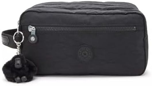 Kipling Women's Agot Toiletry Bag, Lightweight Travel Organizer, Nylon Cosmetics Kit, Black Noir, One Size