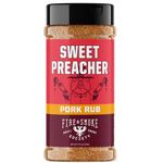 Fire & Smoke Society Sweet Preacher Pork Rub | BBQ Seasoning for Smoking and Grilling Meat | Pulled Pork Ribs Chops, Poultry, Chicken, Beef, Dry BBQ Rubs and Spices | XL 11.9 oz