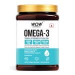 WOW Life Science Omega-3 Fish Oil 1300 mg Triple Strength - 550mg EPA & 350mg DHA for Joints, Heart & Brain Health - 180 Capsules